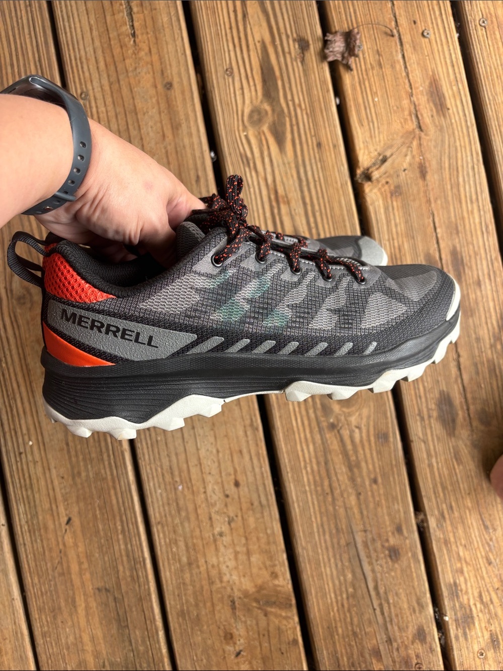 Merrell Men's Gray and Orange Trail Sneakers